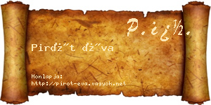 Pirót Éva névjegykártya